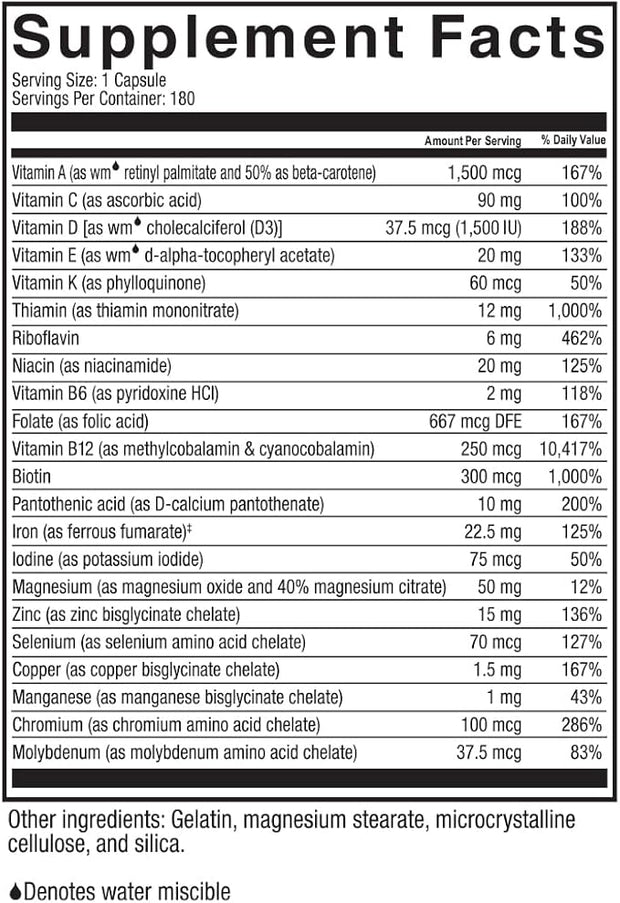 Celebrate Vitamins Multi-Complete, 45mg Iron – (180 Capsules)