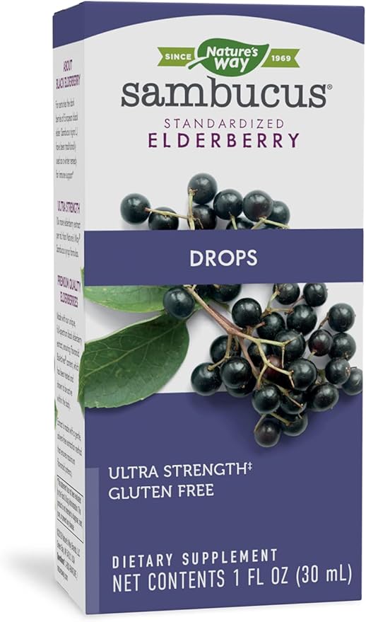 Nature's Way Sambucus Elderberry Drops 6400mg of 1 mL, 1 Fl.