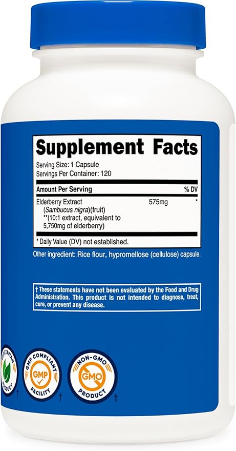 Nutricost Elderberry Capsules 575mg (120 Capsules)