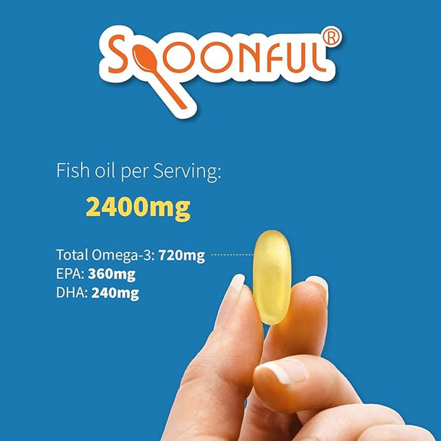 Spoonful Omega 3 Fish Oil Enteric 2400mg, 200 200 Capsules,