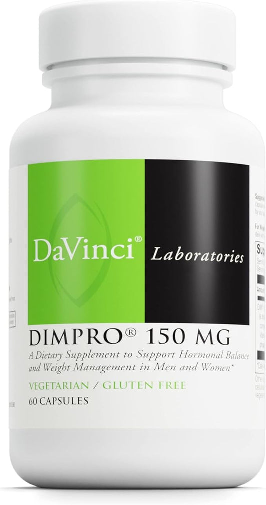 DAVINCI Labs DimPro 150 mg - Dietary Supplement to Support Hormonal Balance in Men & Women & Healthy Weight Management* - with Vitamin E and More - Vegetarian - Gluten-Free - 60 Capsules