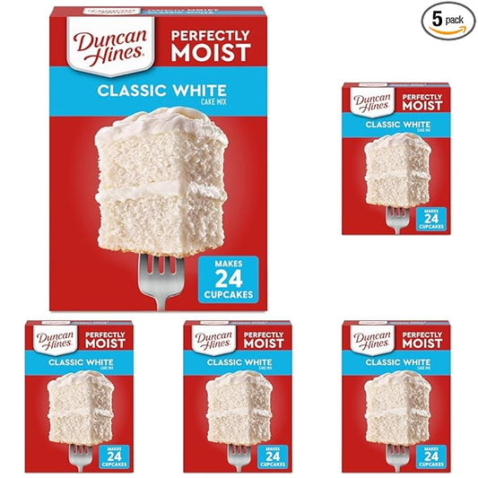 Duncan Hines Classic Cake Mix, White, 15.25 oz (Pack of 5)