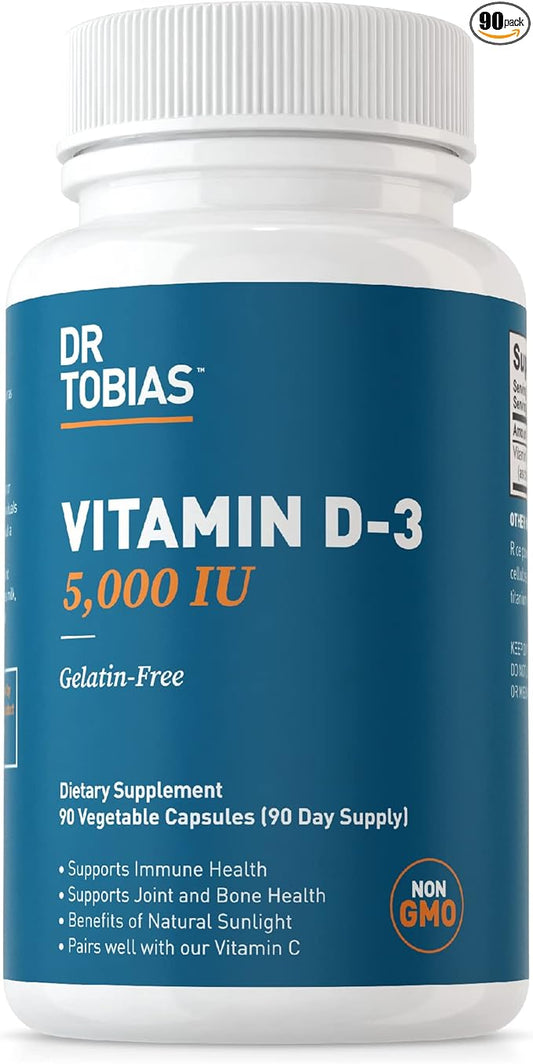 Dr. Tobias Vitamin D3 5000 IU, 90 Capsules, 90 Servings
