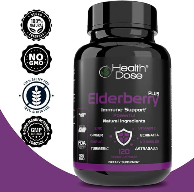 Elderberry Plus With Vitamin C, 120 Capsules 3.