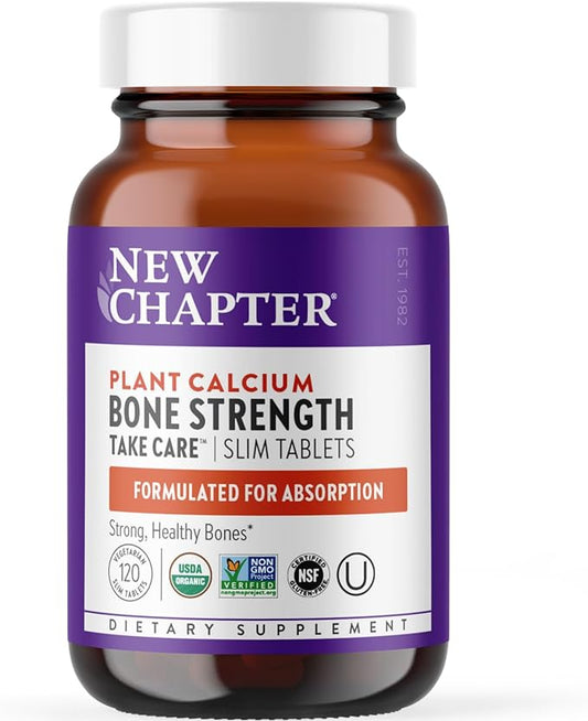 New Chapter Calcium Supplement D3+K2, 70+ 70+ Trace 120 Slim