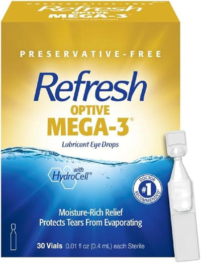 Refresh Optive MEGA-3 Lubricant Eye Drops 0.01 fl (0.4 mL), 30 Single-Use