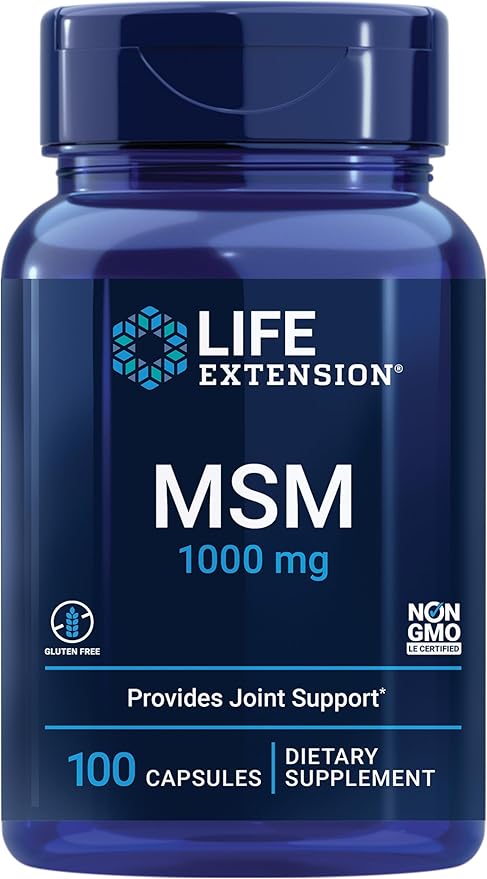 Life Extension MSM, 1000 mg, methylsulfonylmethane, 100 Capsules