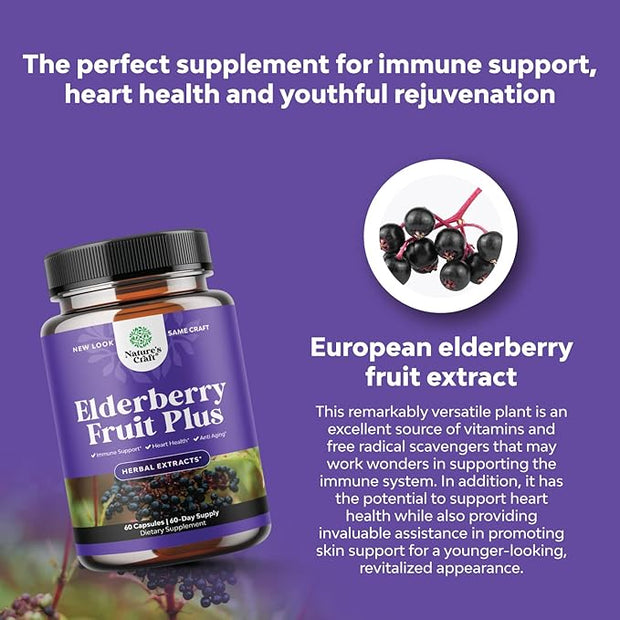 Black Elderberry Capsules Antioxidant Supplement
