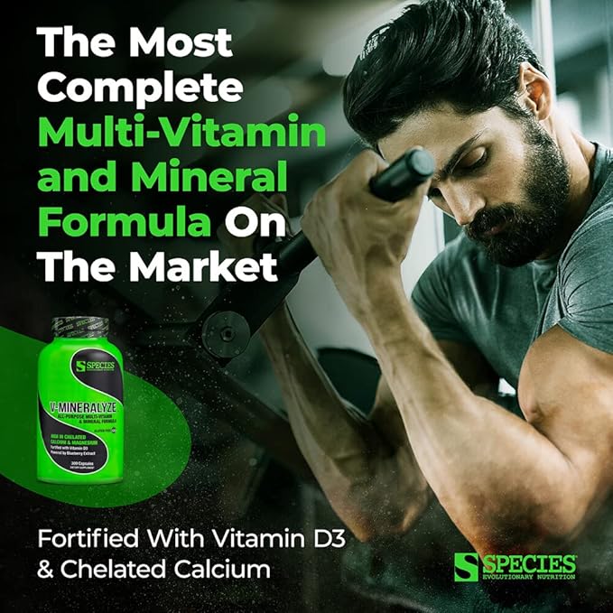 Species Nutrition V-Mineralyze All-Purpose Multivitamin, Vitamin D3, Chelated 300 Capsules