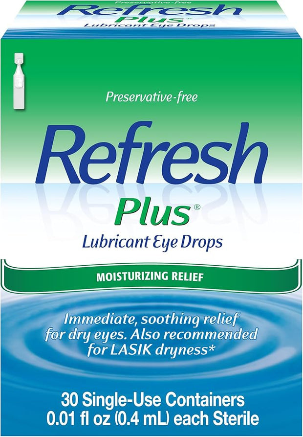 Refresh Plus Lubricant Eye Drops, Preservative 30 Count