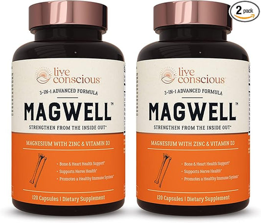 Magnesium Zinc & Vitamin D3 120 Capsules (2-Pack)