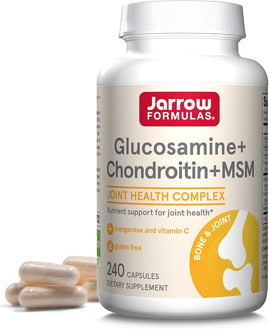 Jarrow Formulas Glucosamine + Chondroitin + 240 Capsules, 60 Day