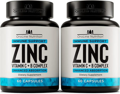 Premium Zinc Citrate 50 mg Supplement, 2-Pack Value 120 Capsules
