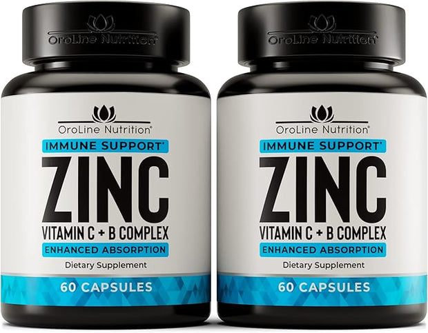 Premium Zinc Citrate 50 mg Supplement, 2-Pack Value 120 Capsules