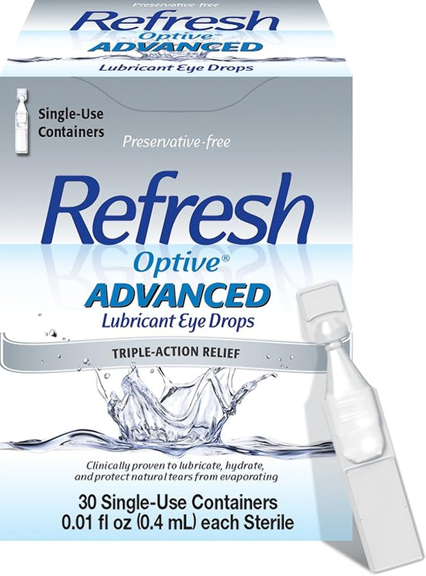 Refresh Optive Advanced Lubricant Eye Drops, 0.01 Fl 30 Count