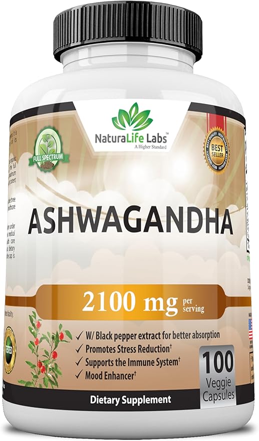 Organic Ashwagandha 2,100 mg 100 Vegan