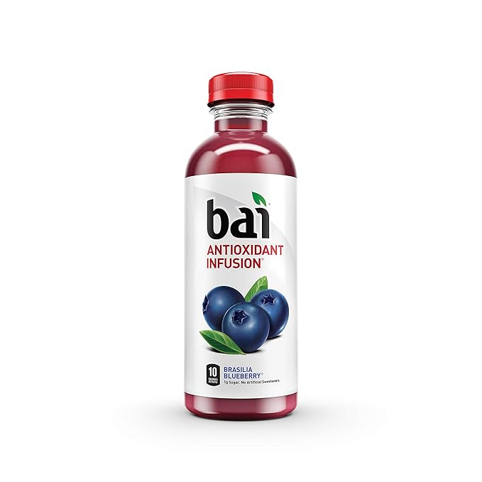 Bai Flavored Water, Brasilia Blueberry, Antioxidant Infused Drinks, 18 Fluid Ounce Bottle (Pack of 12)