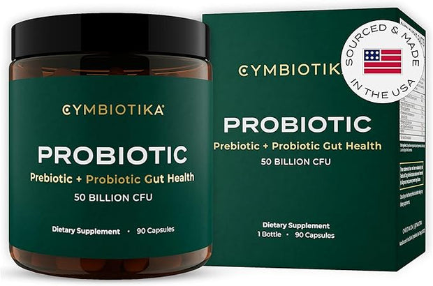 CYMBIOTIKA Probiotic + Prebiotic Gut Health 50 Billion 90 Capsules