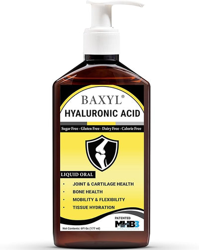 BAXYL® - Liquid Hyaluronic Acid for Joint Relief Supplement (Vegan, Gluten-Free, Non-GMO, Patented Oral MHB3) | 6 Oz, 36 Day Supply