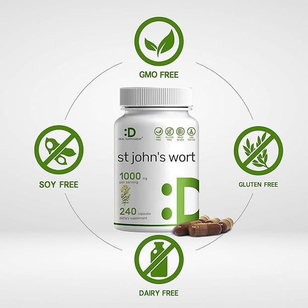 DEAL SUPPLEMENT St. John's Wort Extract 1000mg 240* Capsules, 3000mcg Active