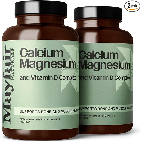 Calcium Magnesium and Vitamin D Complex (2 Pack), 250 Tablets (500 Total),