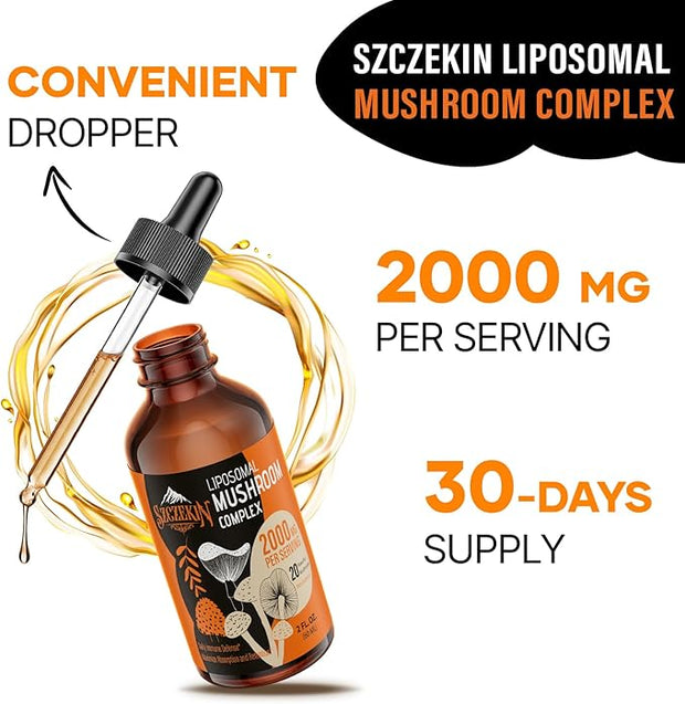 Liposomal Mushroom Complex Drops 2000 MG 20 Organic 30 Servings