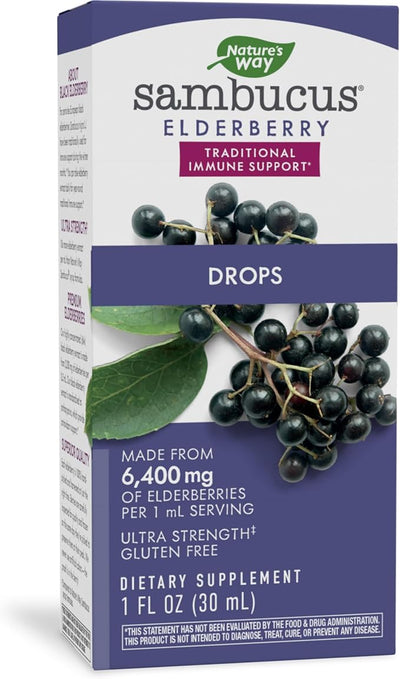 Nature's Way Sambucus Elderberry Drops 6400mg of 1 mL, 1 Fl.