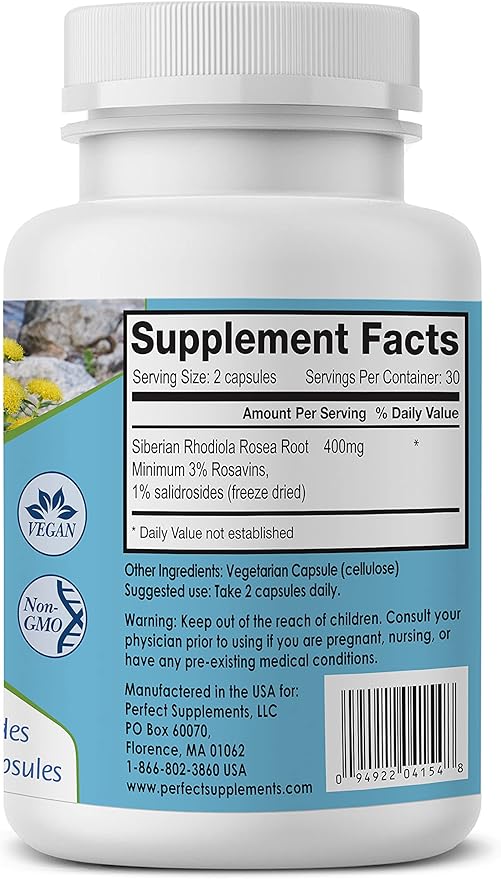 Perfect Supplements – Perfect Rhodiola Rosea 60 Capsules 2 Pack