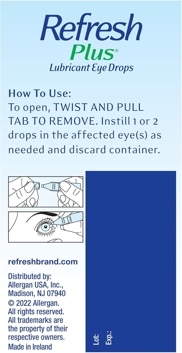 Refresh Plus Lubricant Eye Drops, Preservative 30 Count