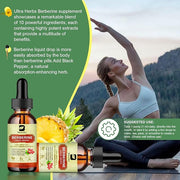 Berberine Supplement with Ceylon Cinnamon - Berberine Liquid Drops with Turmeric Curcumin, Ceylon Cinnamon, Bitter Melon, Berberine Phytosome for Digestion System, Immune Health Support -Vegetarian