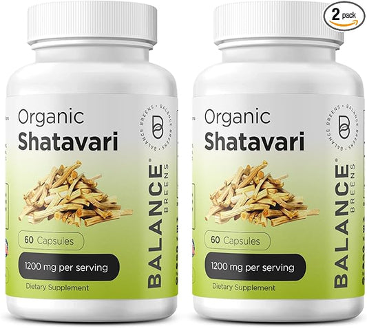 Organic Shatavari 1200mg, 60 Capsules - Lactation Support Vitamins, Hormonal Balance for Women, Asparagus Racemosus Root