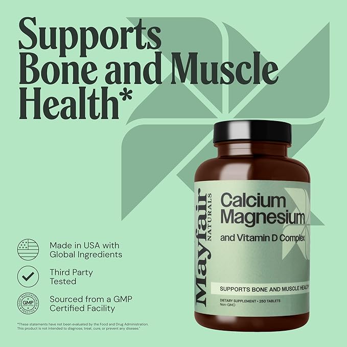Calcium Magnesium and Vitamin D Complex, 250 Tablets,