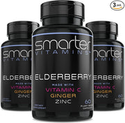 (3 Pack) Smarter Elderberry Capsules + 180 Vegan