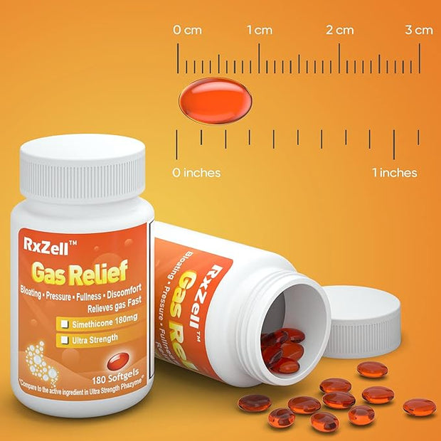 Gas Relief, Ultra Strength Simethicone 180mg, 180 Softgels