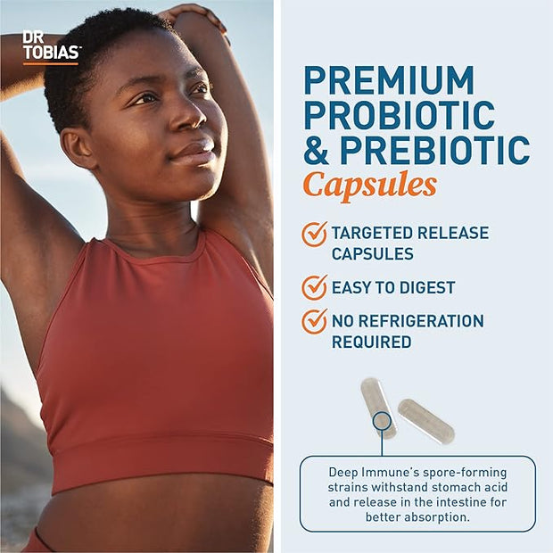 Dr. Tobias Deep Immune Probiotics & 4.4 Billion 120 Capsules, 60 Servings