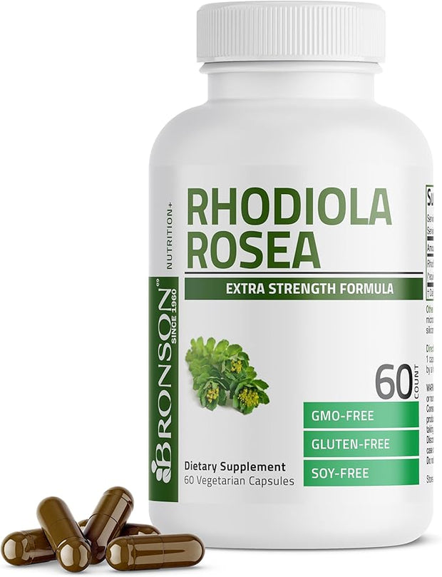 Bronson Rhodiola Rosea Vegetarian Capsules 60 Count