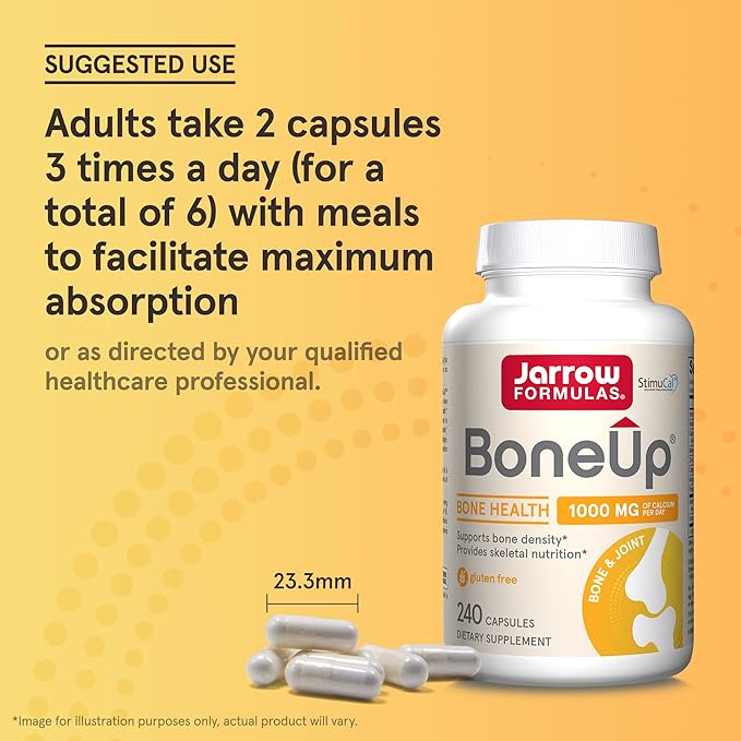 Jarrow Formulas BoneUp 240 Capsules 120 Servings D3, K2 K2 (as MK-7) & 1000 mg