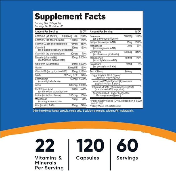 Nutricost Multivitamin for Men 120 Capsules (3 Bottles)
