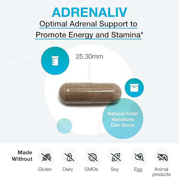 XYMOGEN Adrenaliv - Adrenal Support Supplement B6 (120 (120 Capsules)