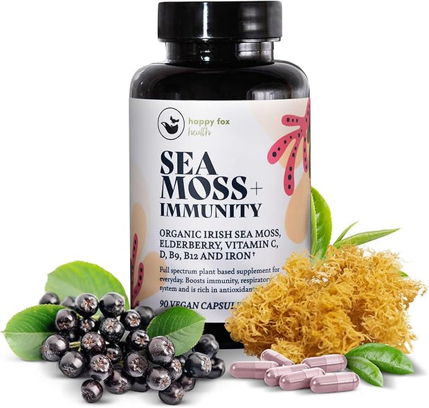 Irish Sea Moss Capsules & Sambucus D3, B9, B9, B12, B12, Iron