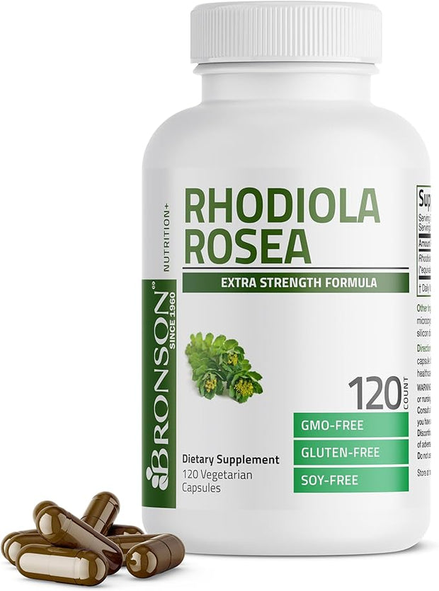 Bronson Rhodiola Rosea Vegetarian Capsules 120 Count