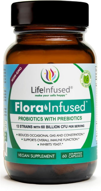 Life Infused - Flora Infused Probiotics 50 Billion 13 strains, 60 Capsules