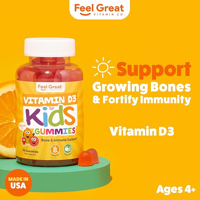 Feel Great Kids Vitamin D3 1000 D3 Gummies 2 Pack
