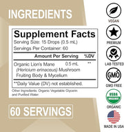 Lions Mane Mushroom Supplement Drops 1oz