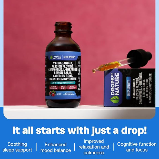 Magnesium Glycinate & Ashwagandha Liquid Drops 60mL)