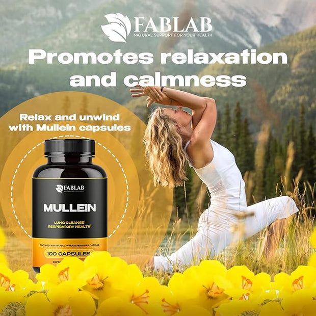 Mullein Leaf Capsules Supports Healthy Respiratory (100 Capsules)