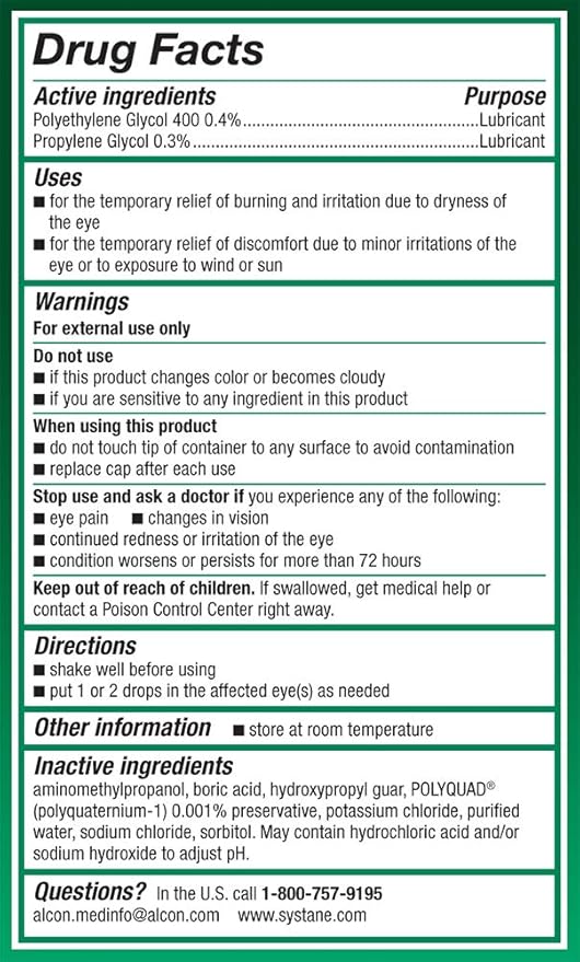 Systane Ultra Lubricant Eye Drops, Artificial 10-mL Each
