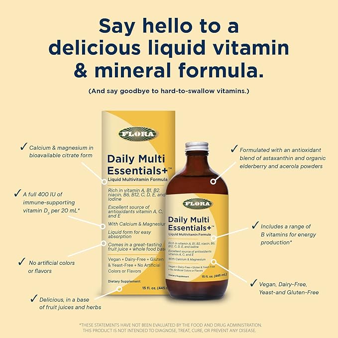 Flora - Daily Multi Essentials+, Liquid 13 Essential 15 Fl