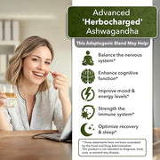 Adaptogen Supplement - Ashwagandha Complex Blend 5-in-1 with 3 Month (180 Capsules)