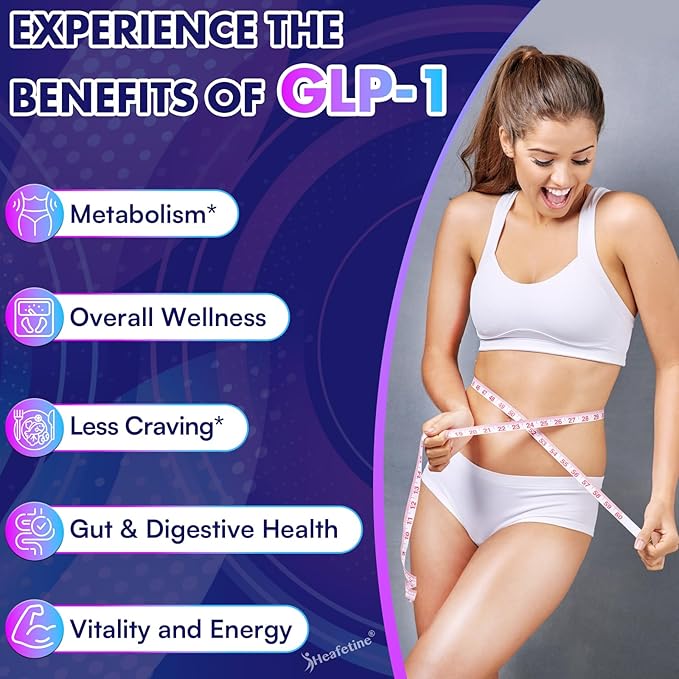 GLP-1 Supplement Support, with Naturally GLP1 Supplement Probiotic for Women & Men, Hops & Green Tea Extract, GLP 1 Supplements for Gut, Energy, GLP-1 Levels & Overall Health - 60 Capsules